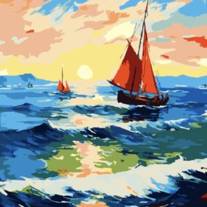 Ζωγραφική με Αριθμούς Θάλασσα 40x50 με πλαίσιο